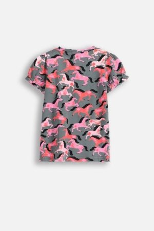 COCCODRILLO krekls ar īsām piedurknēm NOSTALGIC MEADOW GIRL KIDS, zaļš, WC5143204NGK-027-122, 122 cm 