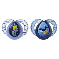 TOMMEE TIPPEE ortodontiskie māneklīši NIGHT TIME, 18-36 m., 2 gab., dažādi, 43340099 43340094