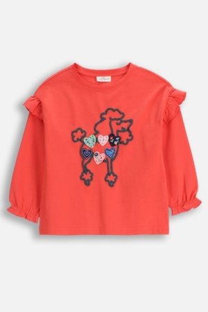 COCCODRILLO t-krekls FROSTING PUDDLE GIRL KIDS, sarkans, cm 