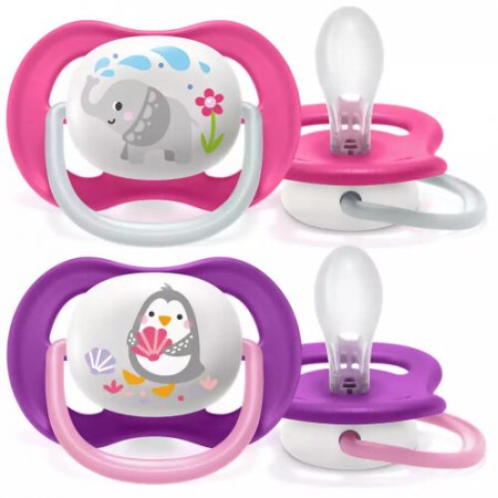 PHILIPS AVENT 83009 māneklītis ULTRA AIR ANIMALS, 6-18M, meitenēm, 2 gab,  SCF080/08 1/893