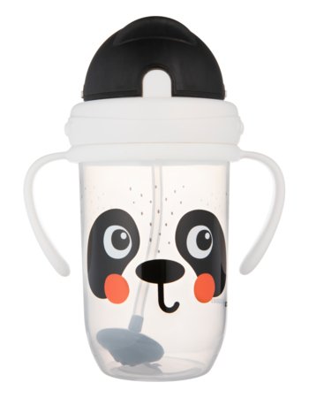CANPOL BABIES nesamērīgs dzeramais trauks ar salmiņu BABIESBOO PANDA, 270 ml, 56/617_whi 