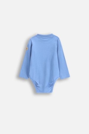 COCCODRILLO smilškrāsas krekls ar garām piedurknēm MONOCHROME BOY NEWBORN, zils, WC5112101MBN-014-080, 80 cm 