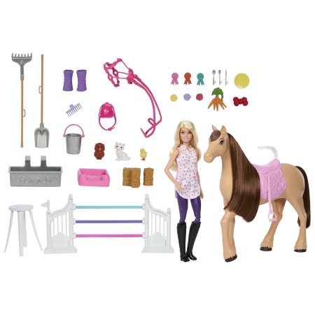 BARBIE lelle un lielais zirga stallis, HXJ44 