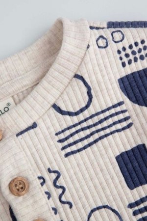 COCCODRILLO krekls ar garām piedurknēm SAGE TIME BOY NEWBORN, krēmveida, WC5143101SBN-002-086, 86 cm 