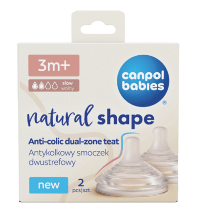 CANPOL BABIES knupis NATURAL SHAPE Anti-colic, lēns, 3m+, 2 gab., 21/751 