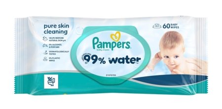 PAMPERS mitrās salvetes Wipes Aqua, 60 vnt., 80871795 