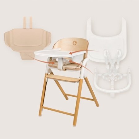 LIONELO barošanas krēsliņš CELIA, White natural wood 