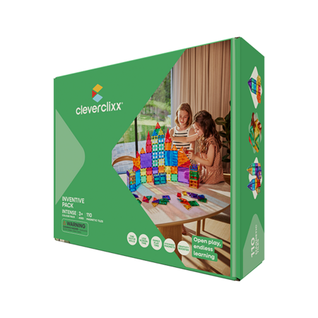 CLEVERCLIXX magnētiskais konstruktors Inventive Pack Intense, 110 gab., sortiments., CC-1007 