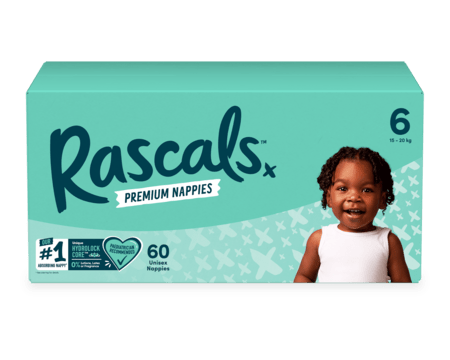 RASCAL autiņbiksītes, 6 izmērs, 15-20 kg, 60 gab., 93147 