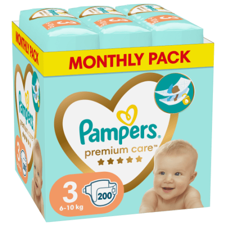 PAMPERS Autiņbiksītes Premium Care 3 izmērs, 200 gab, 81784128 