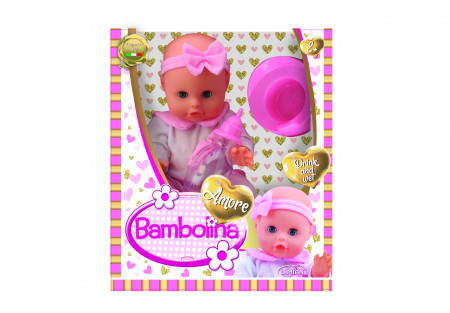 BAMBOLINA lelle ar pudelīti un slapināšanas funkciju, Amore 33cm, BD1807 BD1807