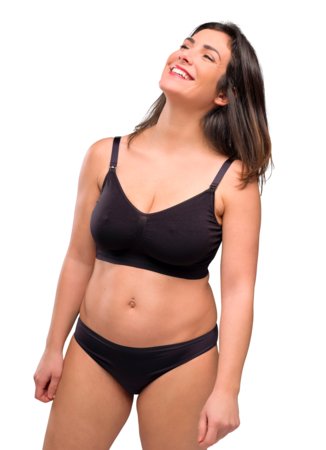 CARRIWELL bezšuvju barošanas krūšturis, 2 gab., XL, black/honey, 308311 