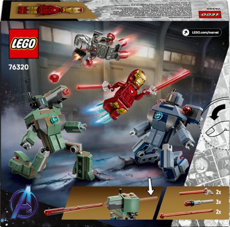 76320 LEGO® Super Heroes Marvel Dzelzs vīrs un Kara mašīna pret Hammer droniem 