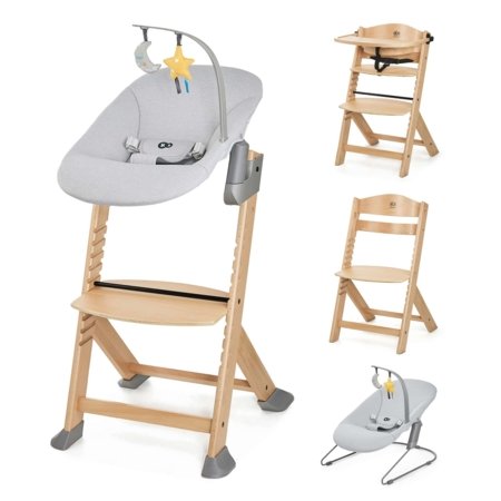 KINDERKRAFT barošanas krēsliņš ENOCK un šūpuļkrēsliņš jaundzimušajiem CALMEE, grey 