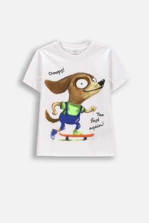 COCCODRILLO t-krekls ar īsam piedurknēm, balti, WC6143217VBB-001-122, 122 izmērs 