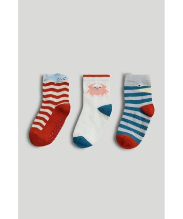 MOTHERCARE zeķes ar neslīdošām zolītēm, 3 gab., AY15301, 4-7 Years 