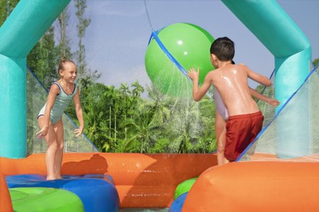 BESTWAY piepūšamā atrakcija Dodge & Drench Water Park, 4.5m x 4.5m x 2.68m, 53383 53383