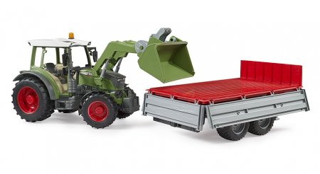 BRUDER 1:16 traktors Fendt Vario 211 ar frontālo iekrāvēju un piekabi, 02182 02182