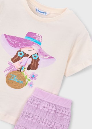 MAYORAL t-krekls ar šorti, lilac, 3.231-76, 134  cm 