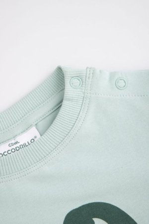 COCCODRILLO t-krekls ar garām piedurknēm, zali, WC6143103HBN-031-080, 80 izmērs 