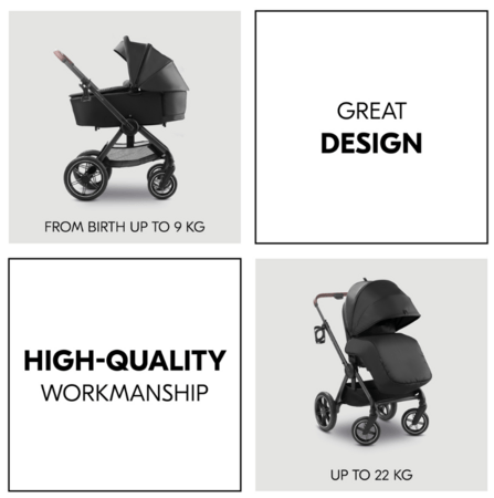 HAUCK universāls ratiņi COMFORT N CARE SET, Black, 165539 