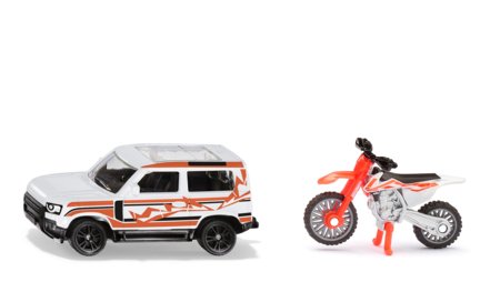 SIKU Land Rover Defender ar KTM Motociklu, 1114 