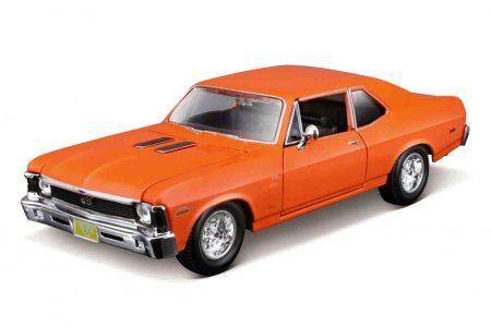 MAISTO DIE CAST 1:24 auto montāžas līnija  1970 Chevrolet Nova SS - Orange, sortiments, 39262 