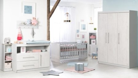 ROBA pārtinamais galds MAREN, Whitewashed Oak/Light grey, 1731803 