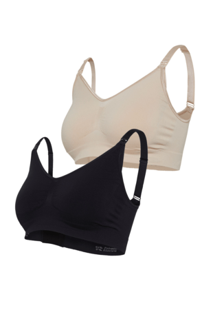 CARRIWELL bezšuvju barošanas krūšturis, 2 gab., S/M, black/honey, 308511 