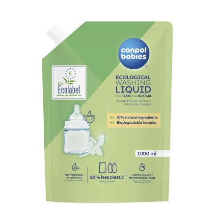 CANPOL BABIES organiskais mazgāšanas līdzeklis priekš uzgaļiem un pudelēm, papildinājums, 1000 ml, 1/501 