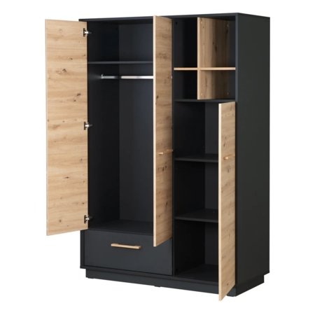 ROBA trīsdurvju skapis LENN, Anthracite/Artisan Oak, 1631849 