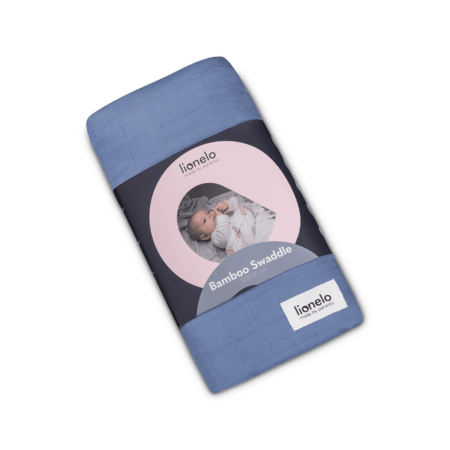 LIONELO ietinamā sega, Blue denim, LO-BAMBOO SWADDLE 