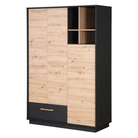 ROBA trīsdurvju skapis LENN, Anthracite/Artisan Oak, 1631849 
