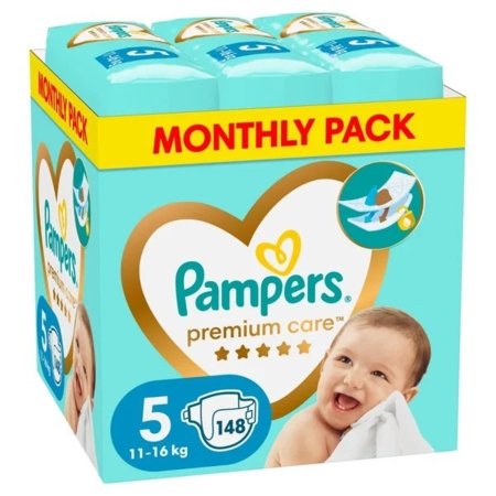 PAMPERS autiņbiksītes Premium Care, 5 izmērs 5 11-16kg, 148 gab, 81784132 