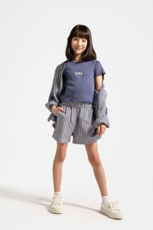 COCCODRILLO krekls ar īsām piedurknēm HAPPY RETRO GIRL JUNIOR, zils, WC5143205HGJ-015-164, 164 cm 