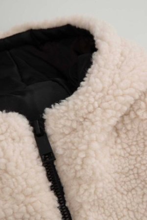 COCCODRILLO kažokādas mētelis OUTERWEAR GIRL JUNIOR, krēmveida, ZC5153102OGJ-003-164, 164 cm 