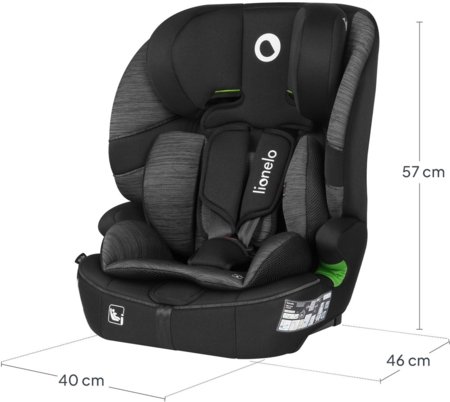LIONELO autokrēsls BILLY I-SIZE, Black grey, 76-150 cm. 