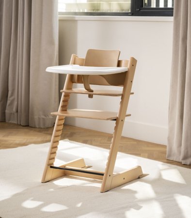 STOKKE barošanas krēsls ar aizsargbarjeru un paplāti TRIPP TRAPP, storm grey, 685600 