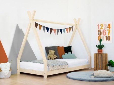 BENLEMI tipi formas bērnu gulta NAKANA, 90x180 cm., Unvarnished, DO-0002/90X180-PRI 
