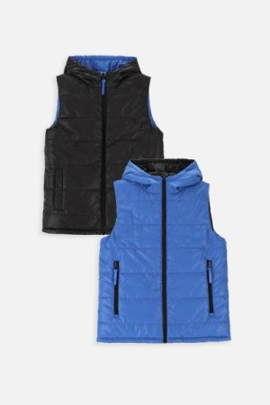COCCODRILLO abpusēja veste OUTERWEAR BOY KIDS, zila,  ZC3178502OBK-014 ZC3178502OBK-014-116