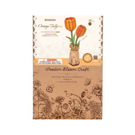 ROWOOD Koka konstruktors  Oranžā Tulpe, TW081 