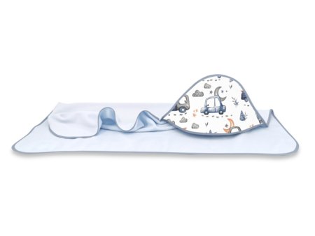 MIMINU dvielis ar kapuci Cars blue, 100x100 