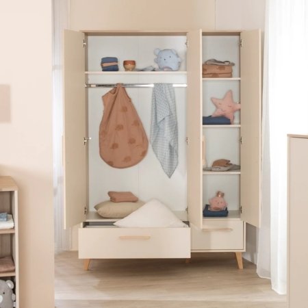 ROBA trīsdurvju skapis JIL, Cashmere/Chestnut, 1633876 