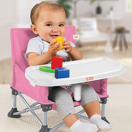 BRIGHT STARTS barošanas krēsls - būsteris POP 'N SIT, PINK, 17199 
