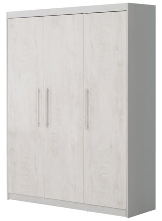 ROBA trīsdurvju skapis MAREN, Whitewashed Oak/Light grey, 1631803 