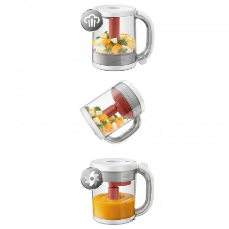 PHILIPS AVENT ēdiena blenderis un tvaicētājs 4in1 Red N1 SCF881/01 1/781