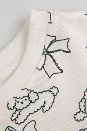 COCCODRILLO t-krekls FROSTING PUDDLE GIRL KIDS, krēmveida, cm 