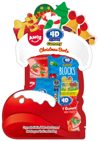 AMOS želejkonfektes CHRISTMAS SOCK, 88 g., MIX1649     