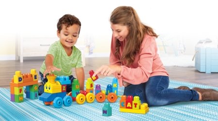 MEGA BLOKS FIRST BUILDERS komplekts Vilciens alfabēta apguvei, 50 gab., FWK22 