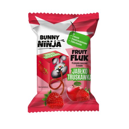 BUNNY NINJA košļājamā konfekte/striķītis ar ābolu un zemeņu garšu  15 g, BN-301 